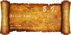 Bilik Ida névjegykártya